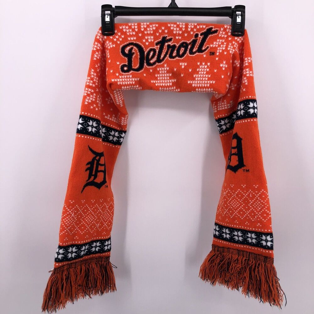 Detroit Tigers Winter Scarf Lootcrate MLB Orange Navy Blue 48x6 inch Unisex